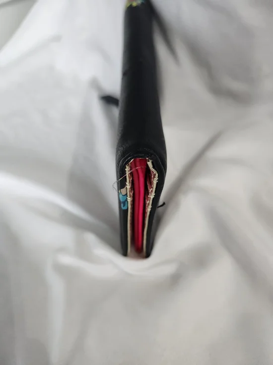 Betsey Johnson Black Floral Zip Wallet with Pink Heart Pin - Picture 6 of 12